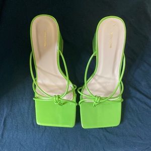 Green block heels